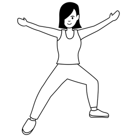 Workout exercise yoga drawing black and white clipart