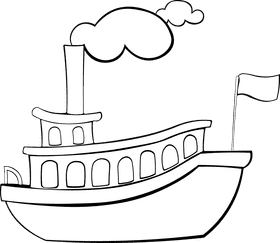 Steamboat Red Flag black and white clipart