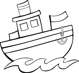 Steamboat black and white clipart