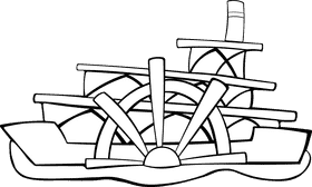 Steamboat Wheel black and white clipart