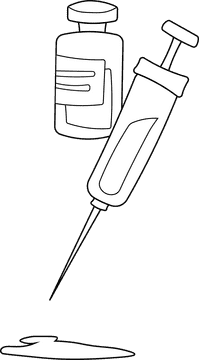 Syringe Bottle black and white clipart