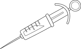 Syringe Injector black and white clipart