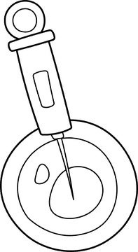 Syringe Petri black and white clipart