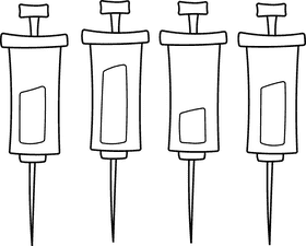 Syringe Set black and white clipart