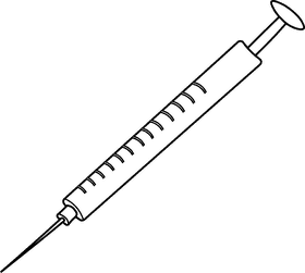 Syringe Thin black and white clipart