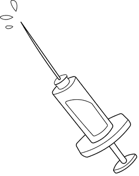 Syringe Toxic black and white clipart