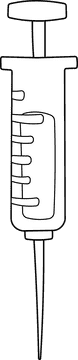Syringe Green black and white clipart