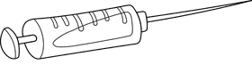 Syringe Red black and white clipart