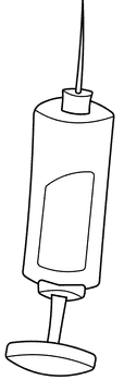 Syringe Yellow black and white clipart