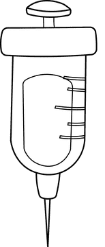 Syringe Wide black and white clipart