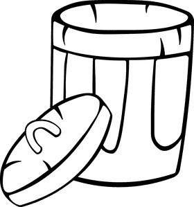 Trash can Open black and white clipart