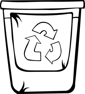 Trash can Recycle black and white clipart