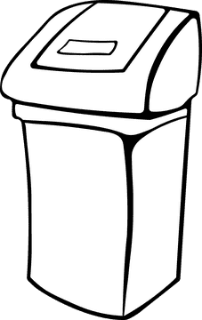 Trash can Small black and white clipart