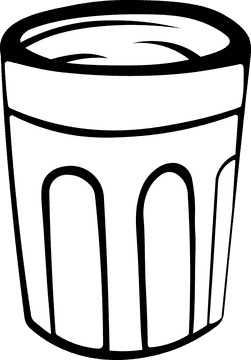 Trash can Green black and white clipart