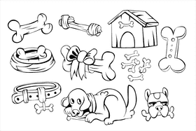 Dog bone black and white vector