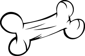 Dog bone black and white clipart