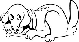 Dog bone Dog black and white clipart