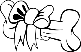 Dog bone Gift black and white clipart