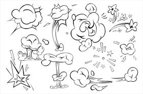 Explosion black and white vector