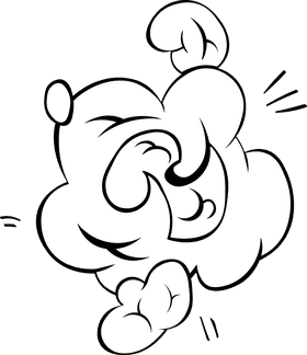 Explosion Cloud black and white clipart