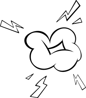 Explosion Cloudlet black and white clipart