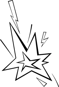 Explosion Flash black and white clipart