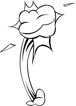 Explosion Launch black and white clipart