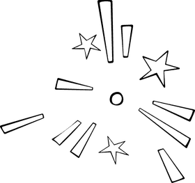 Explosion Sparkles black and white clipart