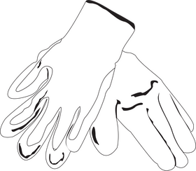 Garden gloves black and white clipart