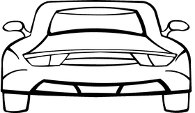 Porsche Back black and white clipart