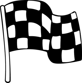 Checkered Flag black and white clipart
