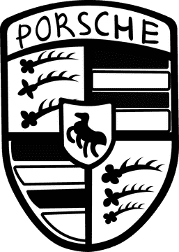 Porsche Logo black and white clipart