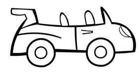 Porsche Mini black and white clipart