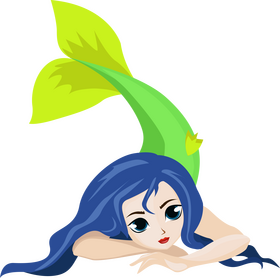 Cute mermaid drawing clipart