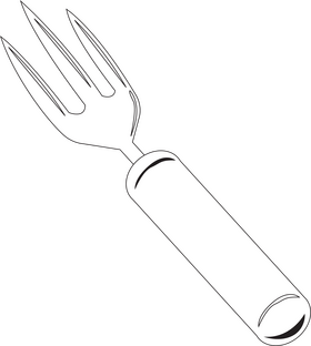 Fork drawing black and white clipart