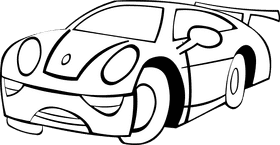 Porsche Sport black and white clipart