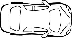 Porsche Top black and white clipart