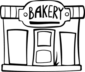 Store Bakery black and white clipart