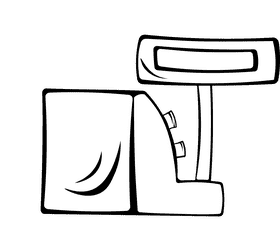 Store Cash Machine black and white clipart