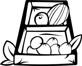 Store Fruit Box black and white clipart