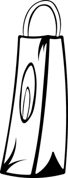 Store Paper Bag Empty black and white clipart