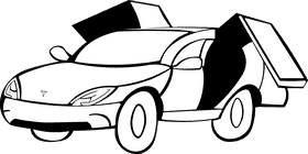 Tesla Doors black and white clipart