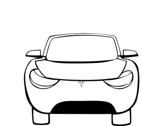 Tesla Front black and white clipart