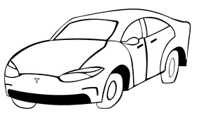 Tesla black and white clipart