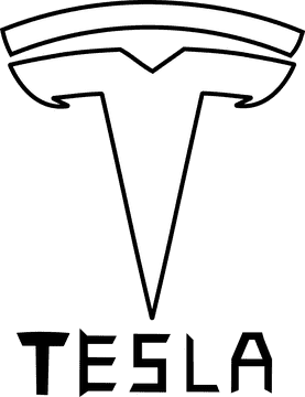 Tesla Logo black and white clipart