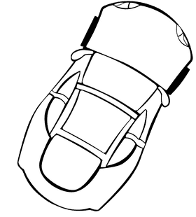 Tesla top view black and white clipart