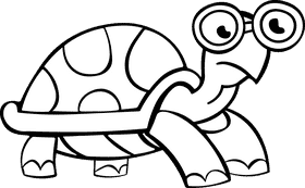 Tortoise Glasses black and white clipart