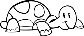 Tortoise black and white clipart