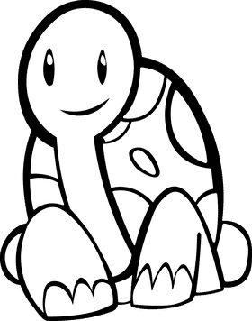 Tortoise cute black and white clipart