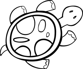 Tortoise black and white clipart